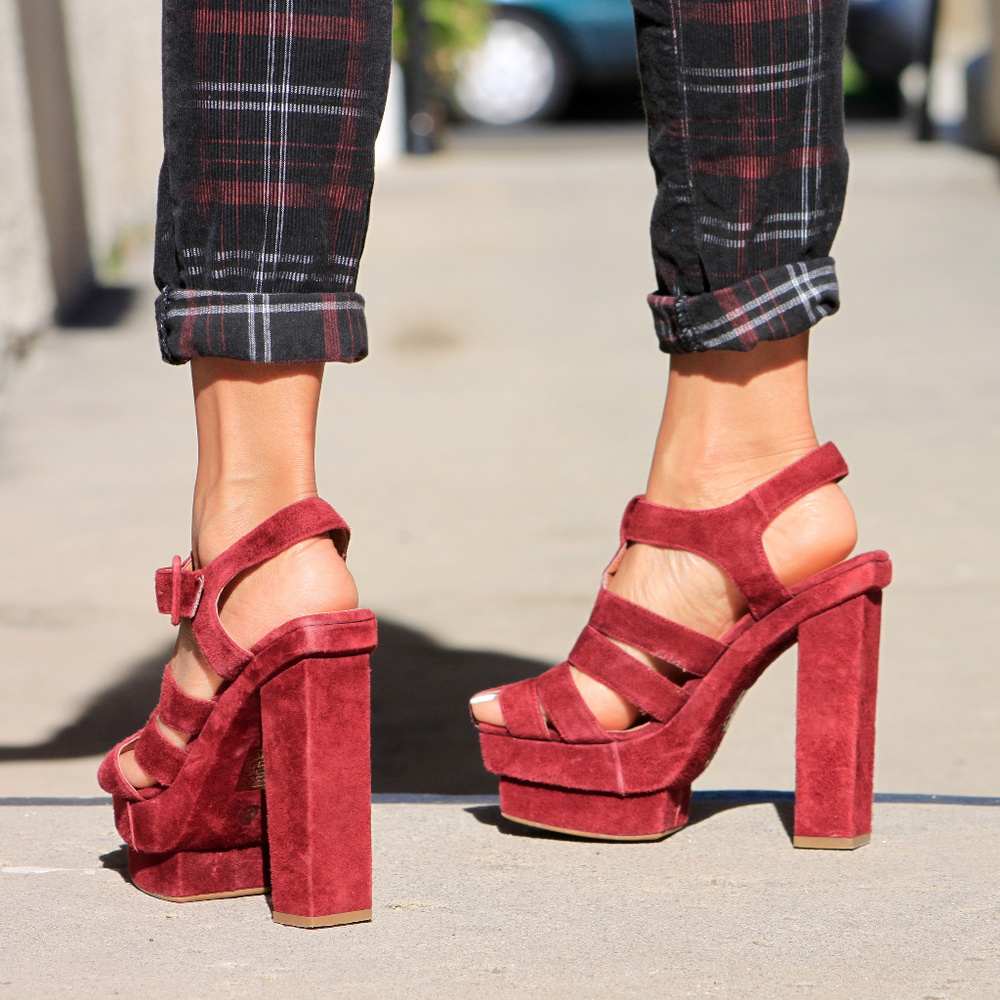 Jeffery Campbell Eva-B Wine Suede Platform