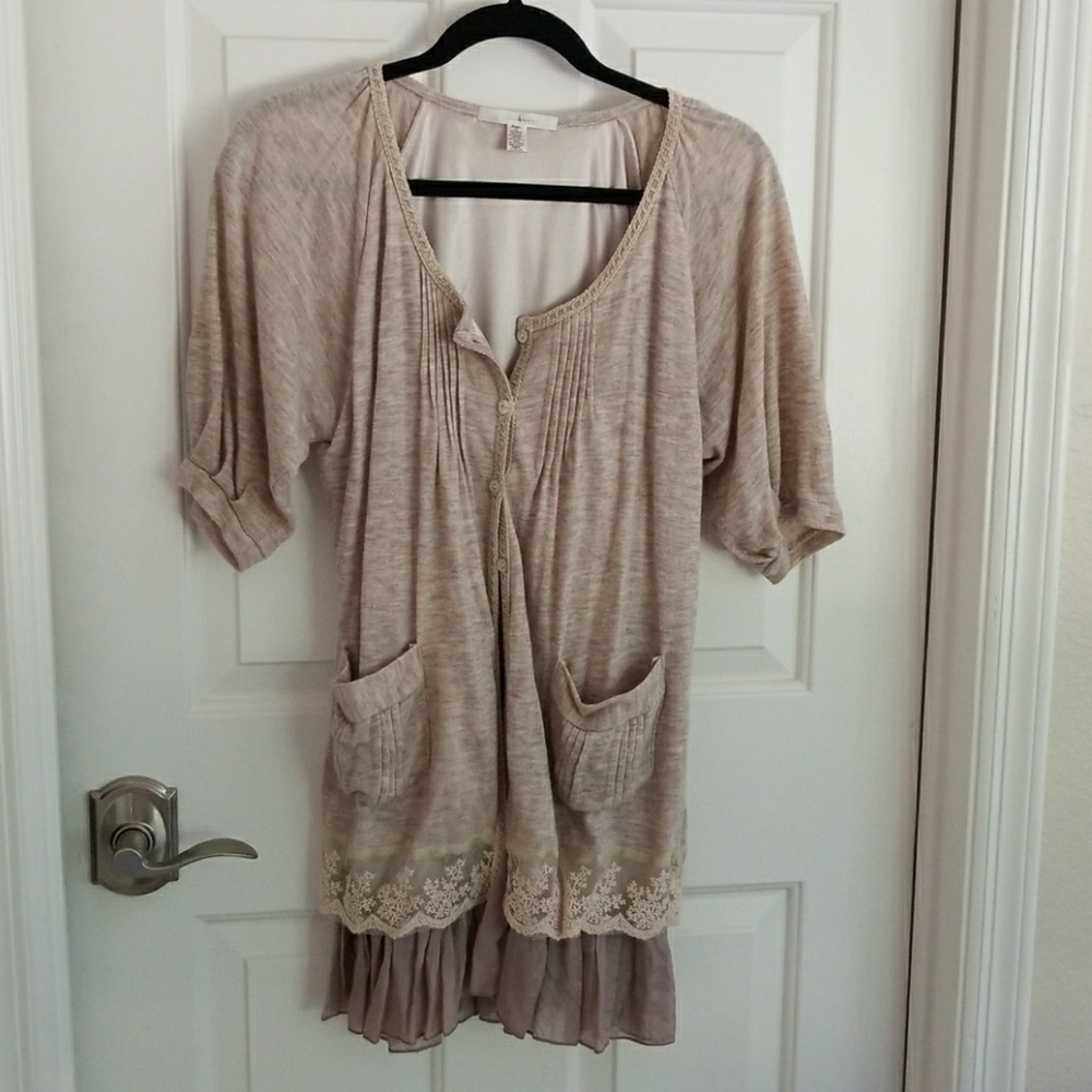 Anthropologie Trinity sweater top tan