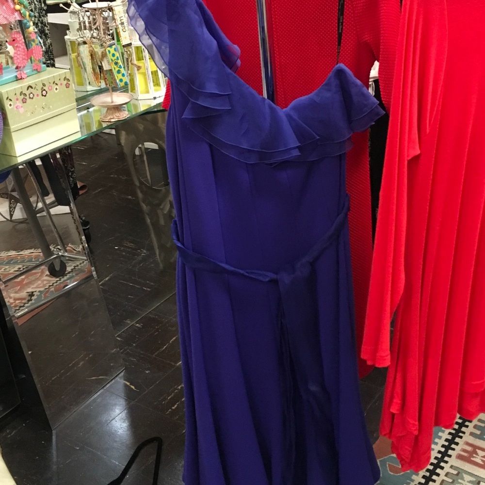 Purple one shoulder dress