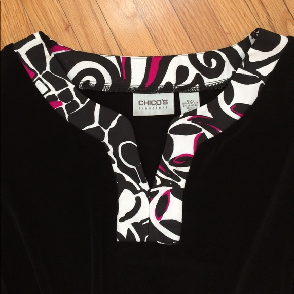Chico’s travelers tunic with bold print collar. - Picture 5 of 6