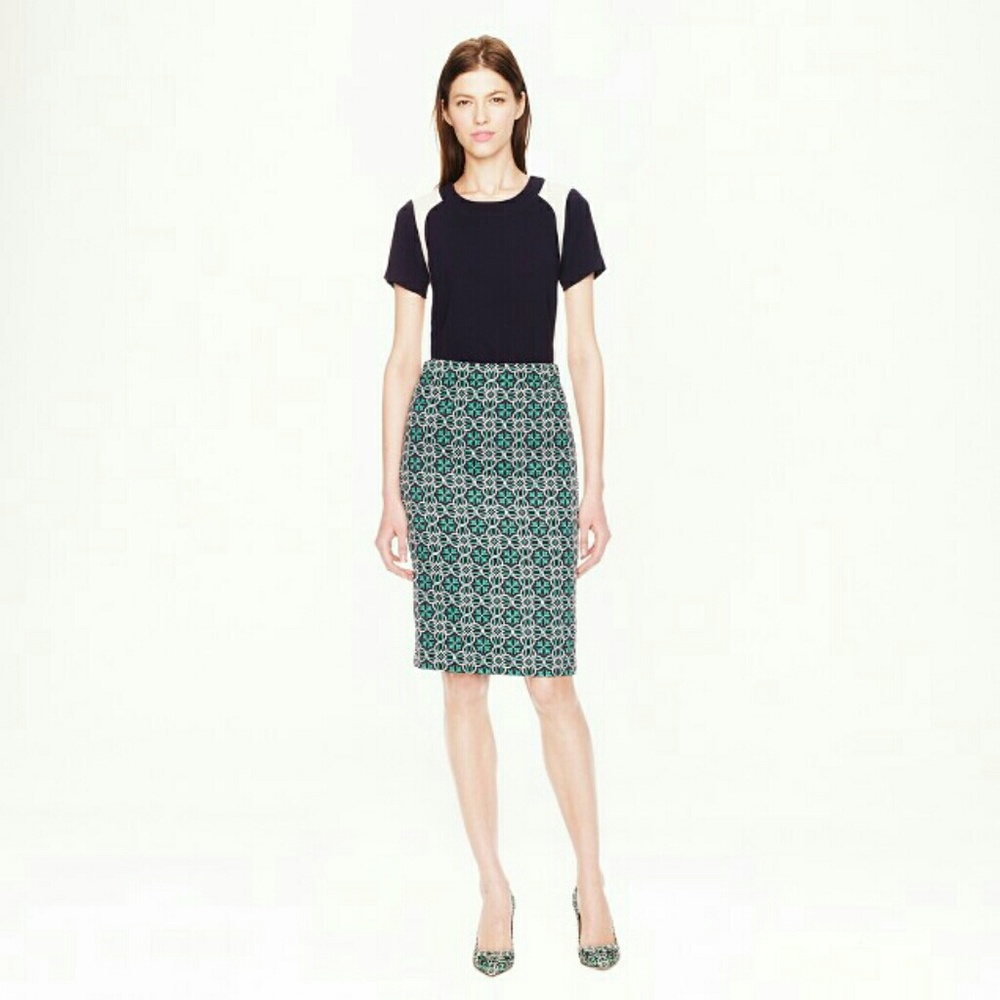 J. Crew No. 2 Pencil Skirt in Lattice Medallion