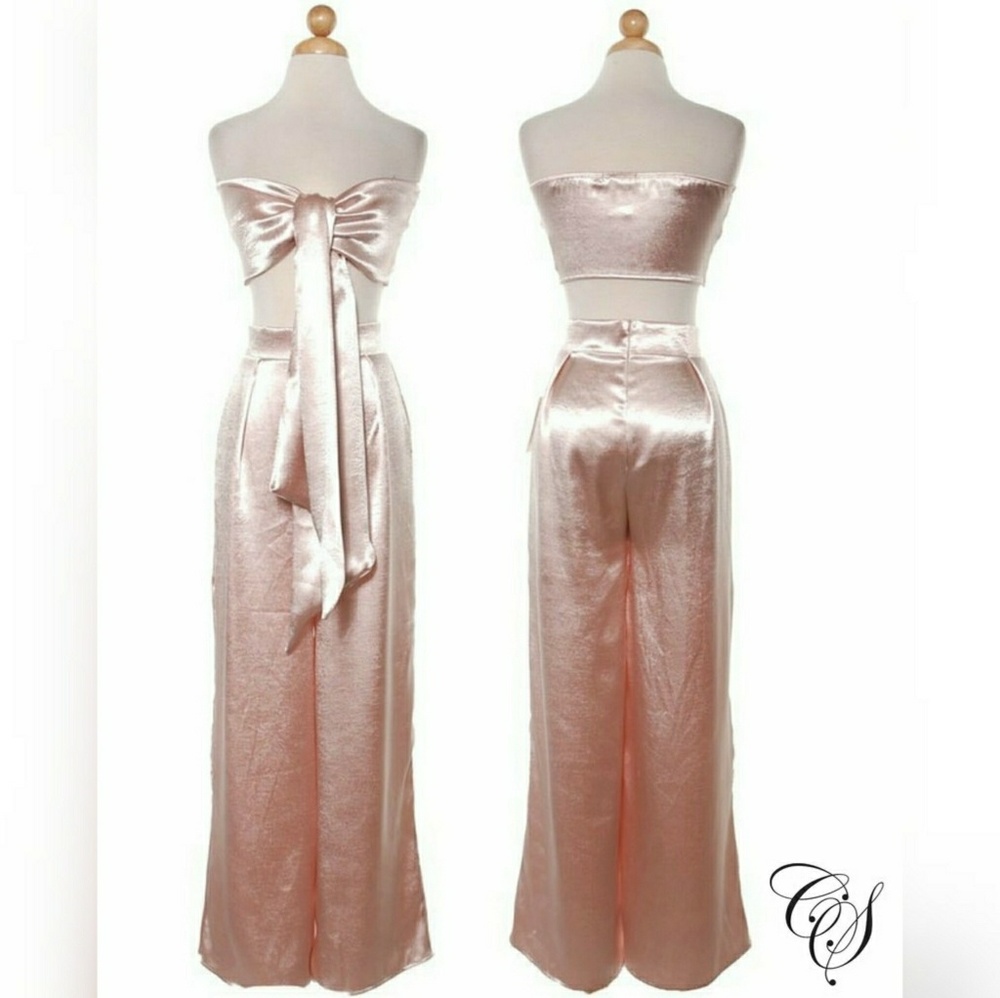 Isabella Silk Bandeau Pant Set