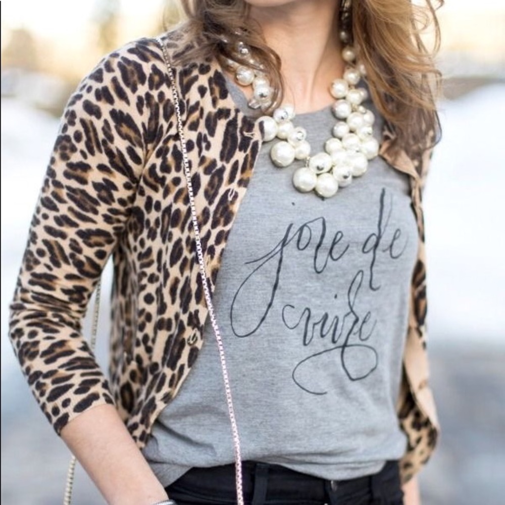 J. CREW ANIMAL PRINT CARDIGAN