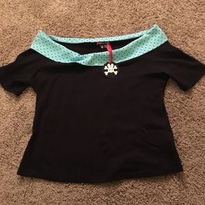 HellBunny off the shoulder 1950's style shirt
