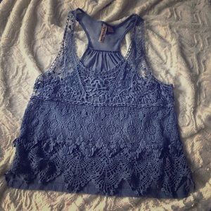 Racer back crochet lace tank