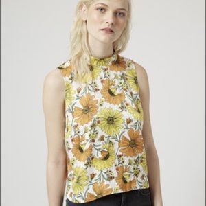 Topshop Sleeveless Floral Shirt