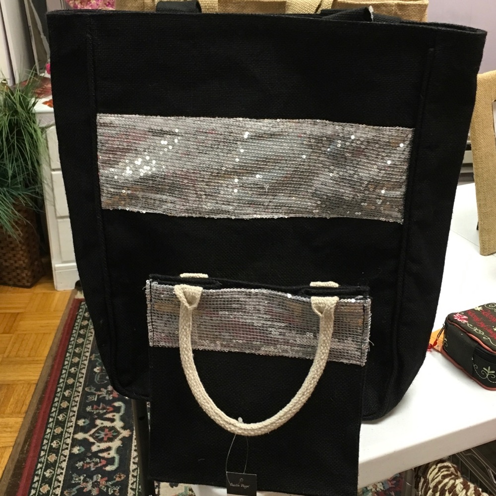 Black and sequences bag
