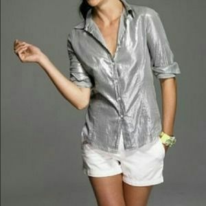 New With Tags J. Crew Whisper Metallic Shirt