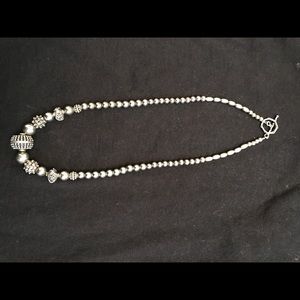 Custom beaded sterling silver necklace
