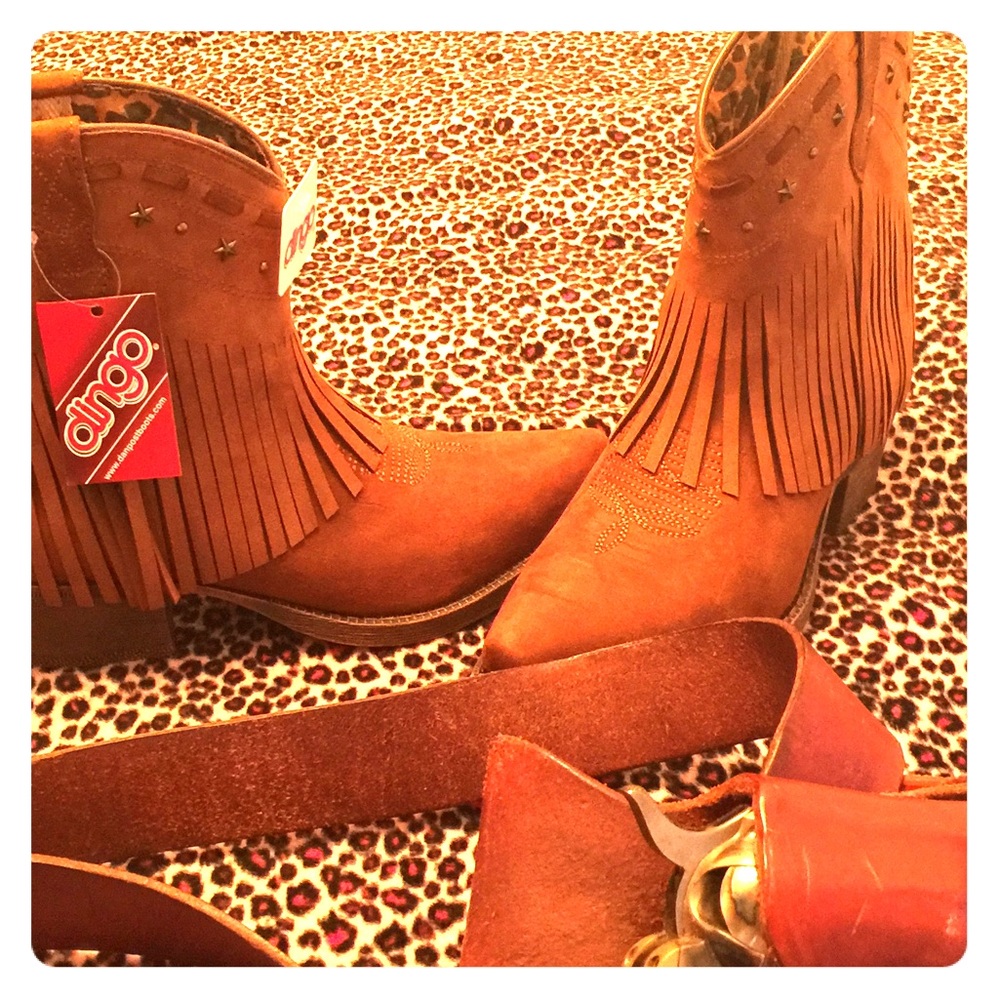 Ladies Leather Fringe Dingo Boots