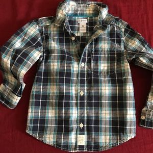 Carter's long sleeves plaid button up shirt