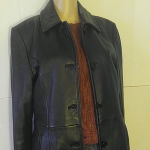 Liz Claiborne Women's Black Leather Jacket Size M