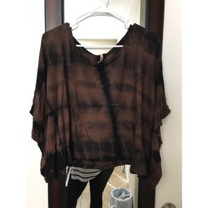 Black and brown printed top