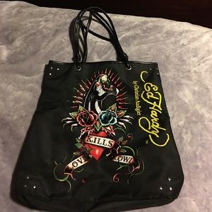 Eddie Hardy panther design purse.