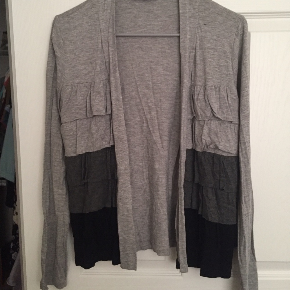 Gray ruffle sweater (NWOT)