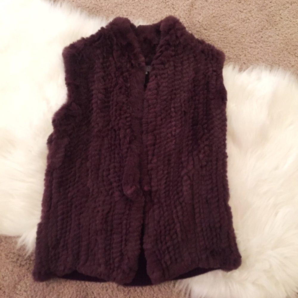 Rabbit fur vest, size small
