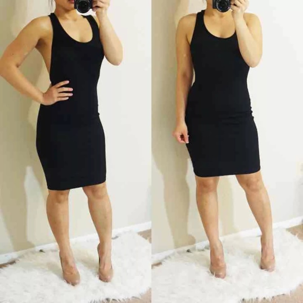 Black Open Fitted Dress
