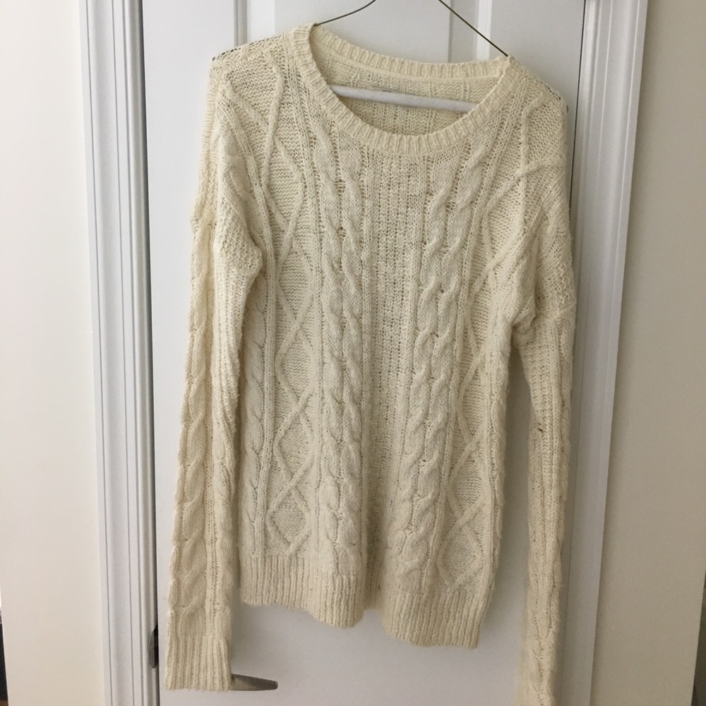 Oversized cream knit sweater