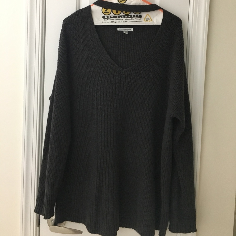 Gray knit sweater