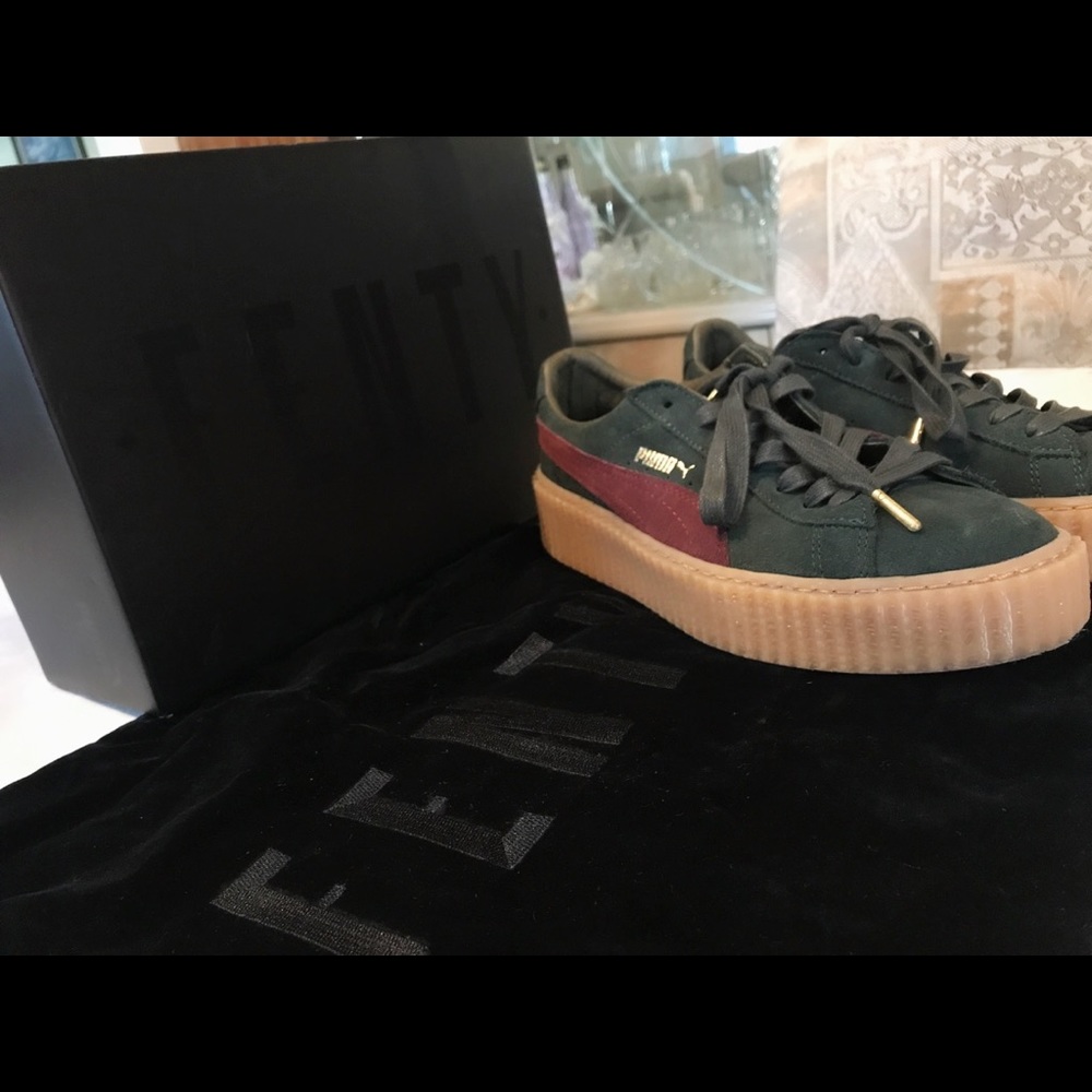 NEW FENTY PUMA CREEPERS RIHANNA GREEN SUEDE