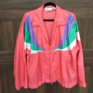 80's pink/purple/green Windbreaker type Jacket