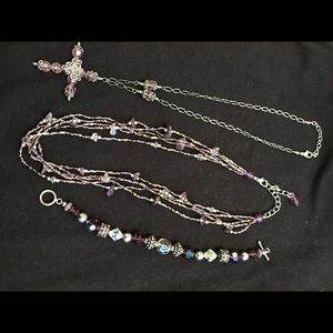 Beaded necklaces and bracelet with vintage charm