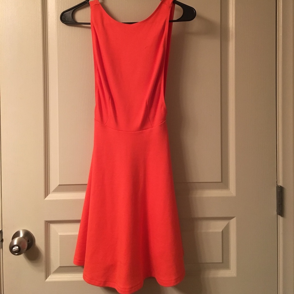Orange peplum dress