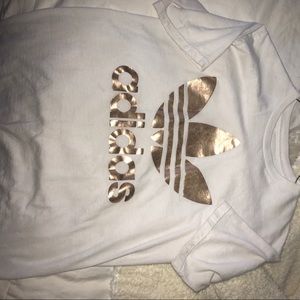 Rose Gold Metallic Adidas T-Shirt