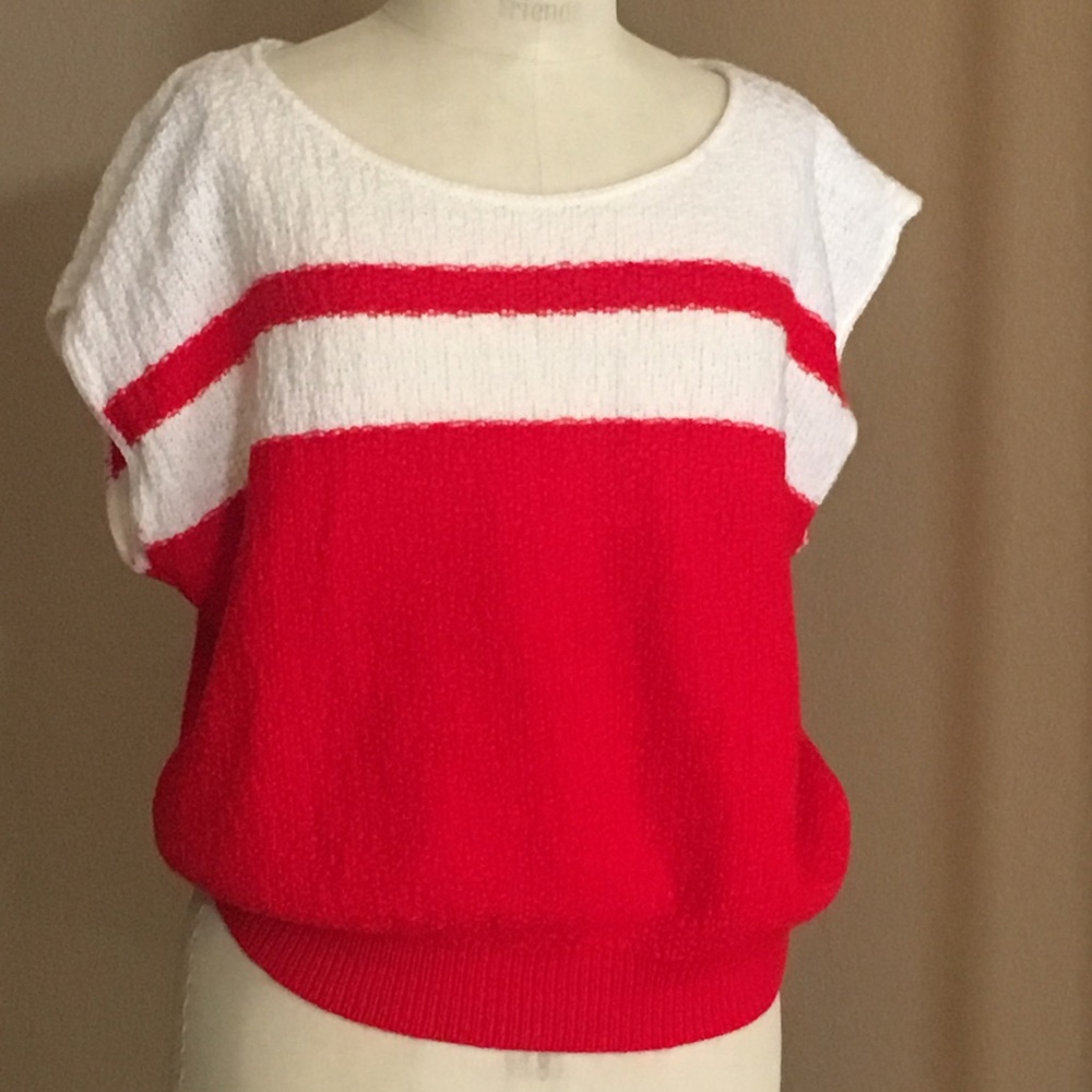 vintage 70s boatneck sweater short sleeve crop top
