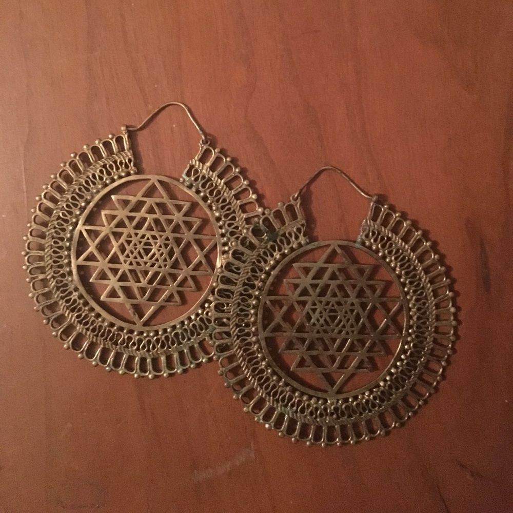 Antique Gold Mandala Earrings