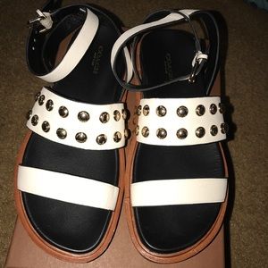 Coach Leather Studded Sandals - Dannie Sandals