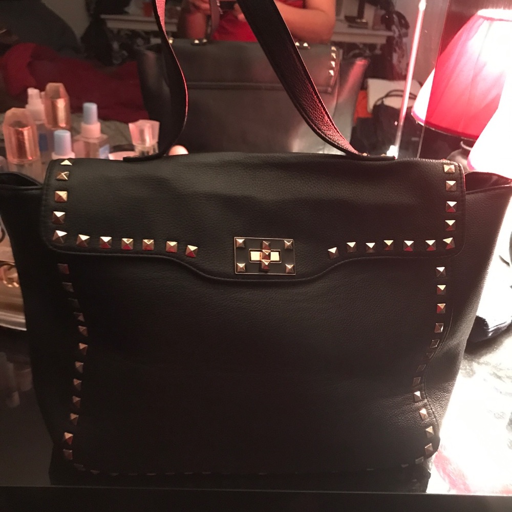 Black with gold studs