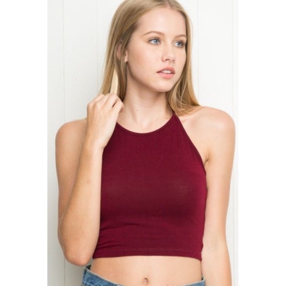 Brandy Melville Tops - Brandy Melville Sachi Halter - Maroon