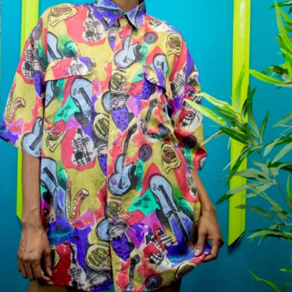 Band Silky Button Down Shirt