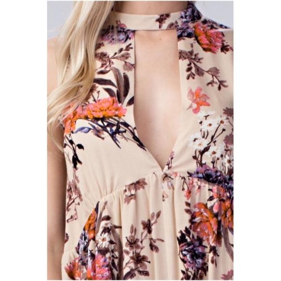 NWT Floral Choker Romper - Picture 2 of 2