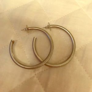 Brushed silver hoops