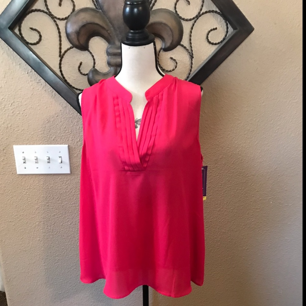 3 for $35. Plus Sz 1X pink tank blouse figure flattering NWT