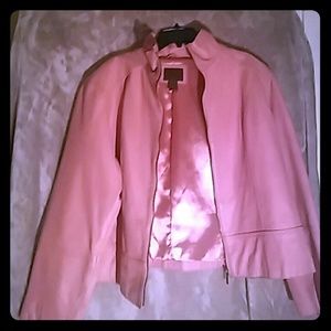 Pink leather jacket
