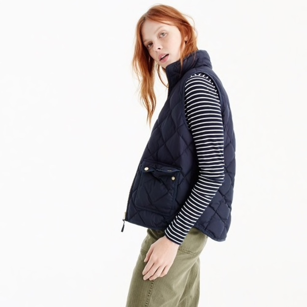 JCrew Excursion Quilted Down Vest in Navy