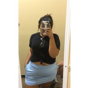 Blue plaid sport skirt