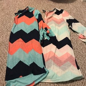 Long sleeve chevron tops