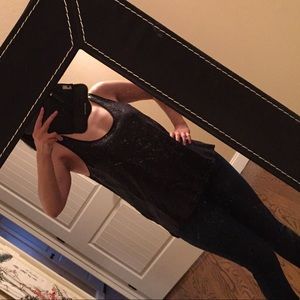 Ella Moss black full sequined top