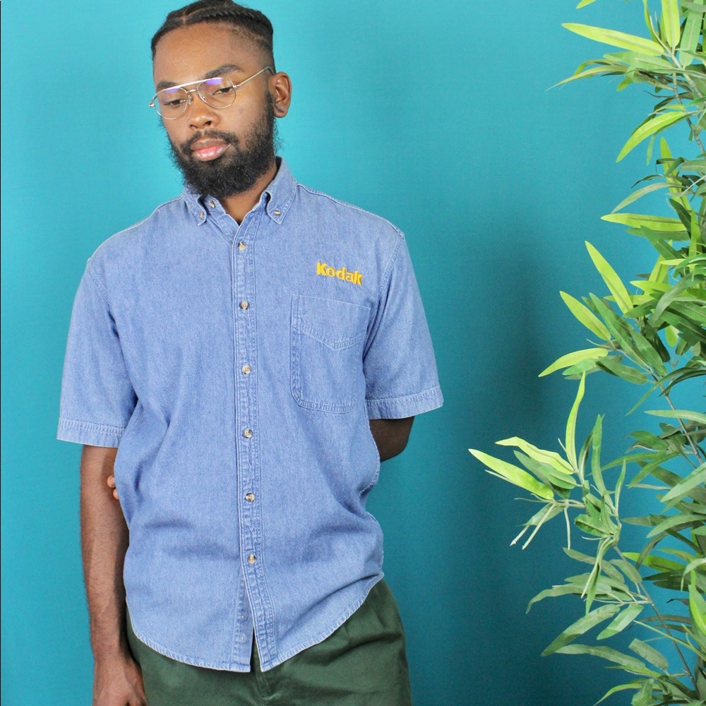 Kodak Button Down Jean Shirt