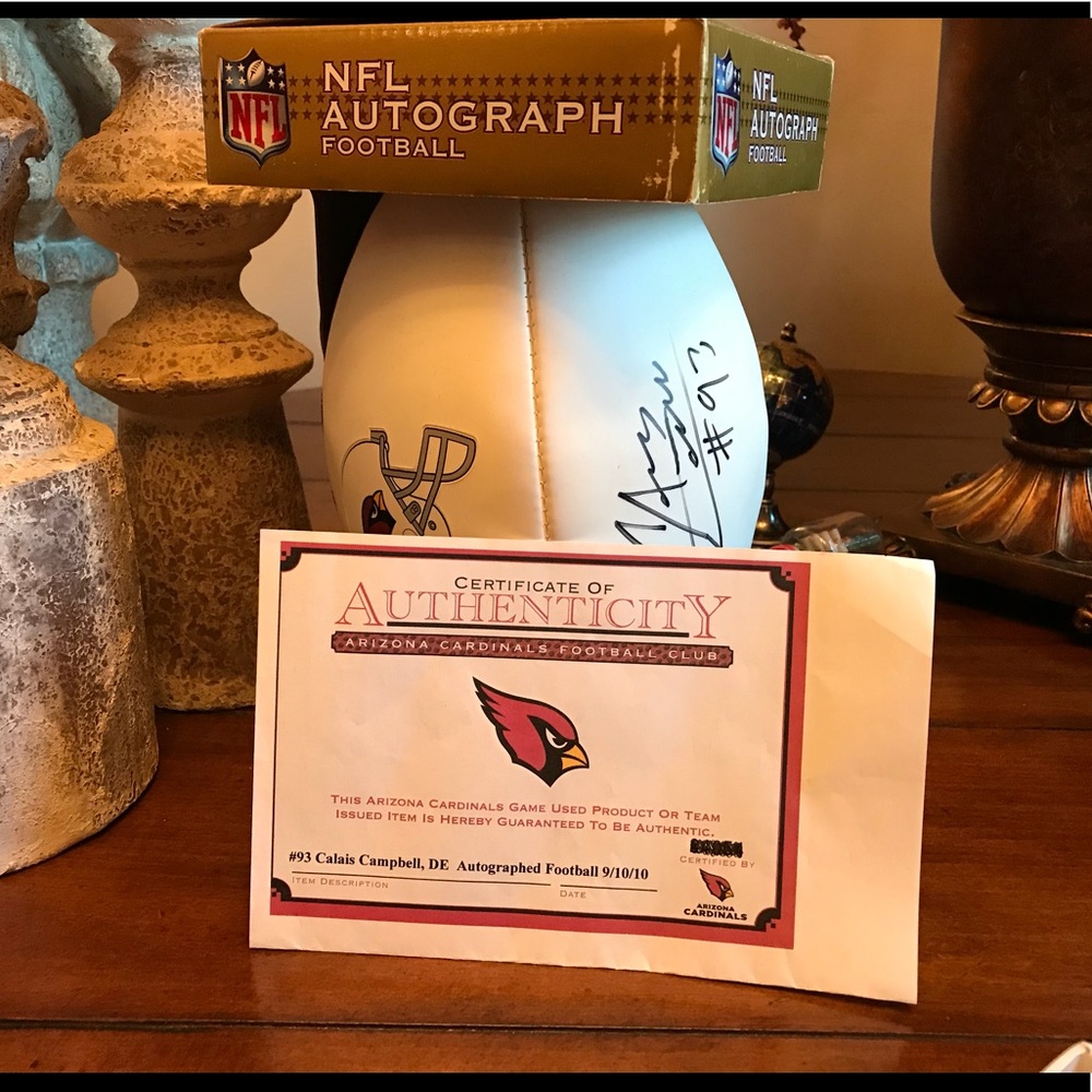 Signed Arizona cardinals foot ball