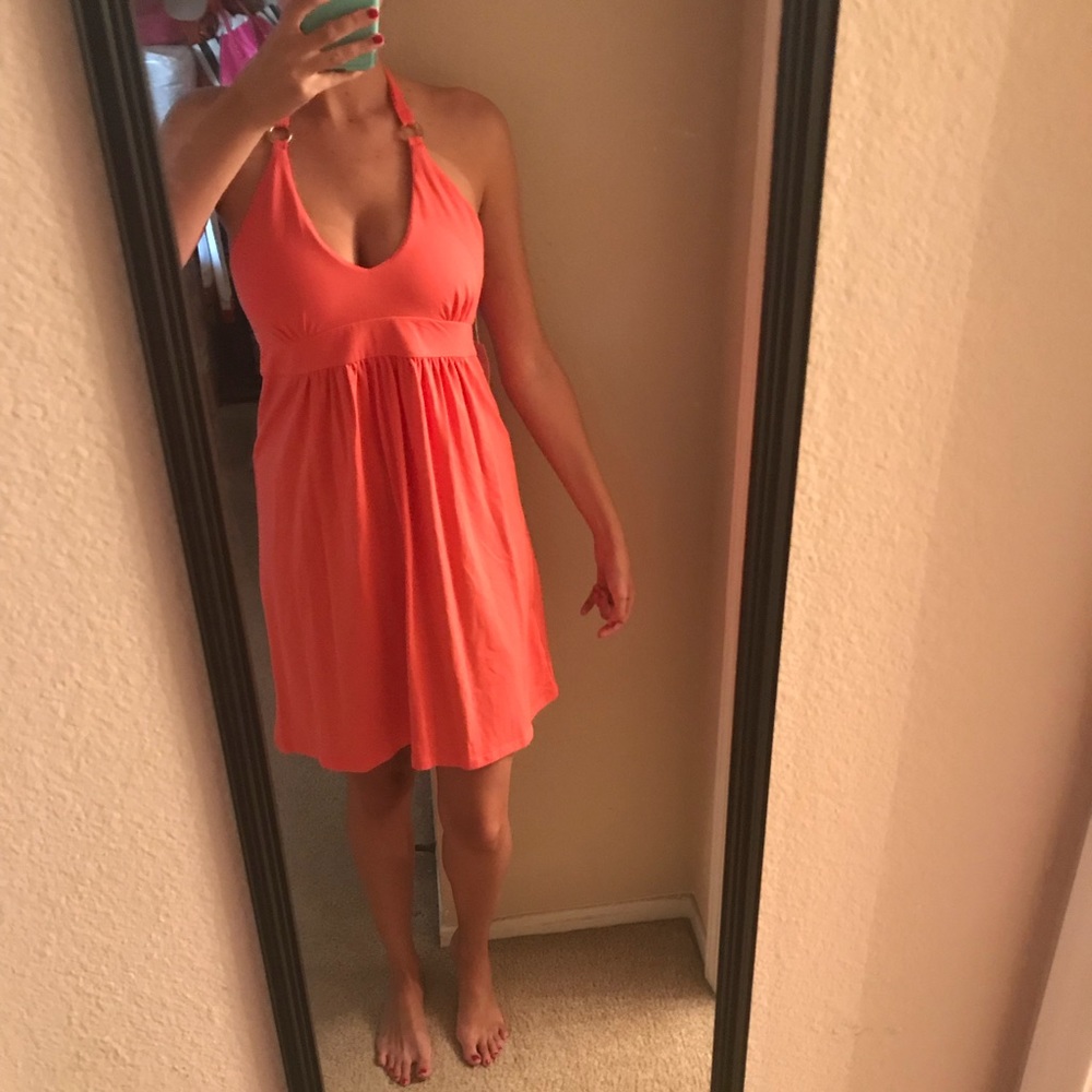 Coral Halter Dress