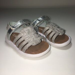Toms silver sandals infant size 4