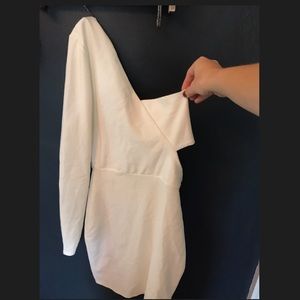 Asymmetrical white dress