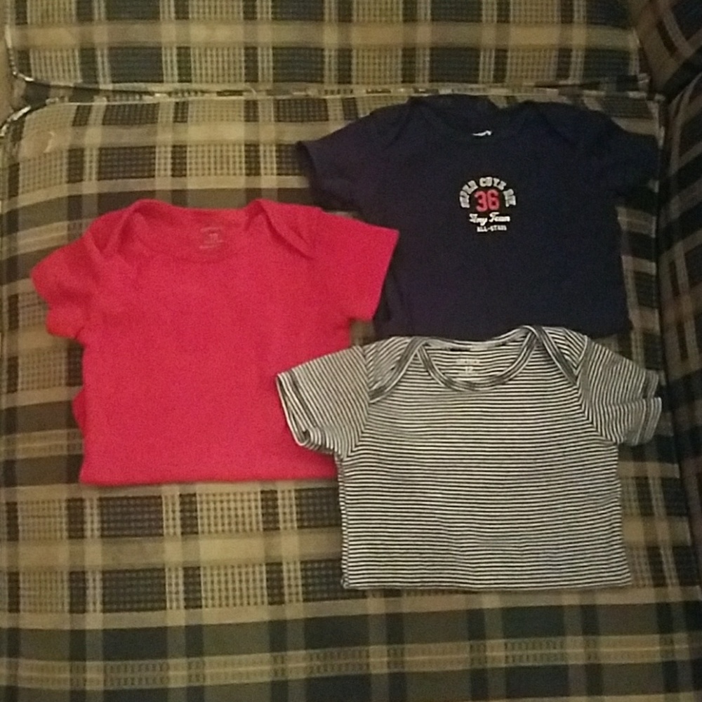 a set of 3 boys short sleeve onsies