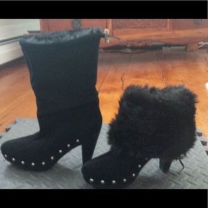 Michael Kors boot faux fur, suede,nail heads. 8m