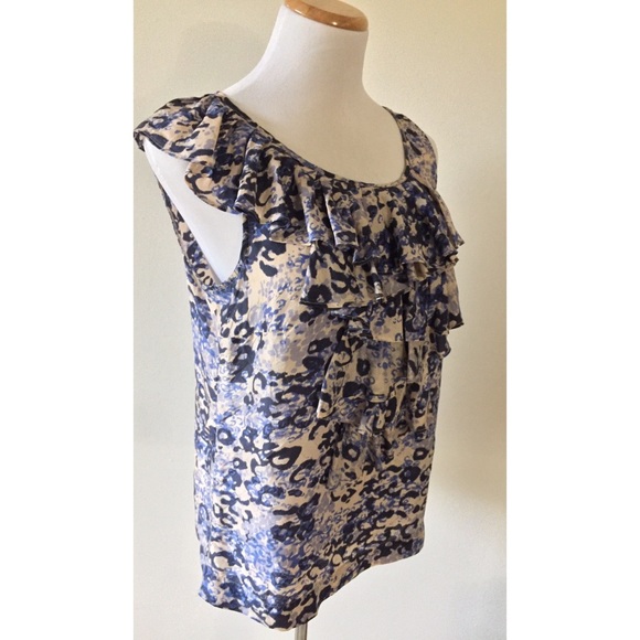 CAbi Silk Ruffle Animal Print Blouse - Picture 4 of 7